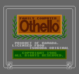Othello title screen for NES